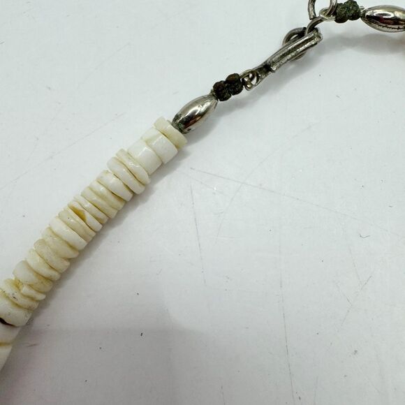 Vtg Heishi Shell Turquoise Hematite Chip Necklace Southwest Stone Jewelry 17” - Picture 8 of 11